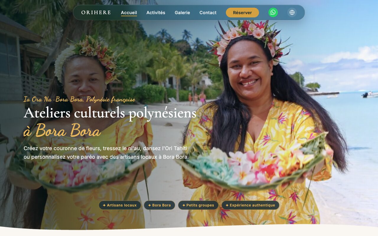 Site Orihere Activity — ateliers culturels Bora Bora